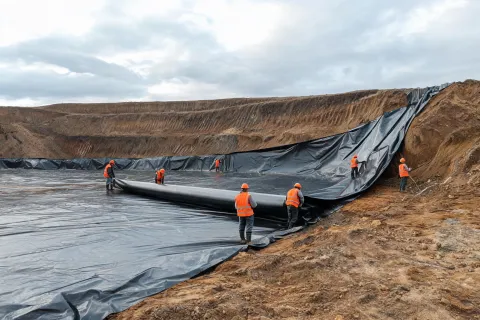 Municipal landfill cell lining project